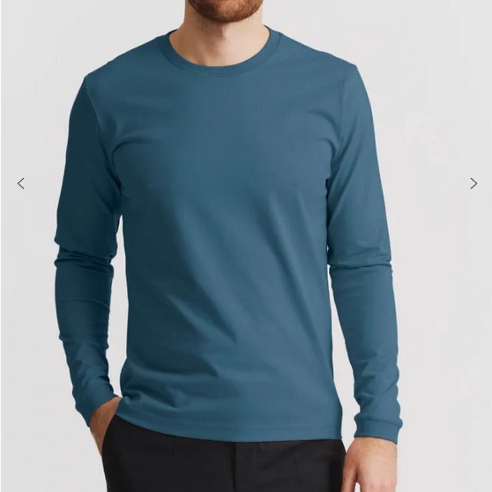 Son Of A Tailor Custom Supima Cotton‎ Blue Long Sleeve Shirt Men's sz Large